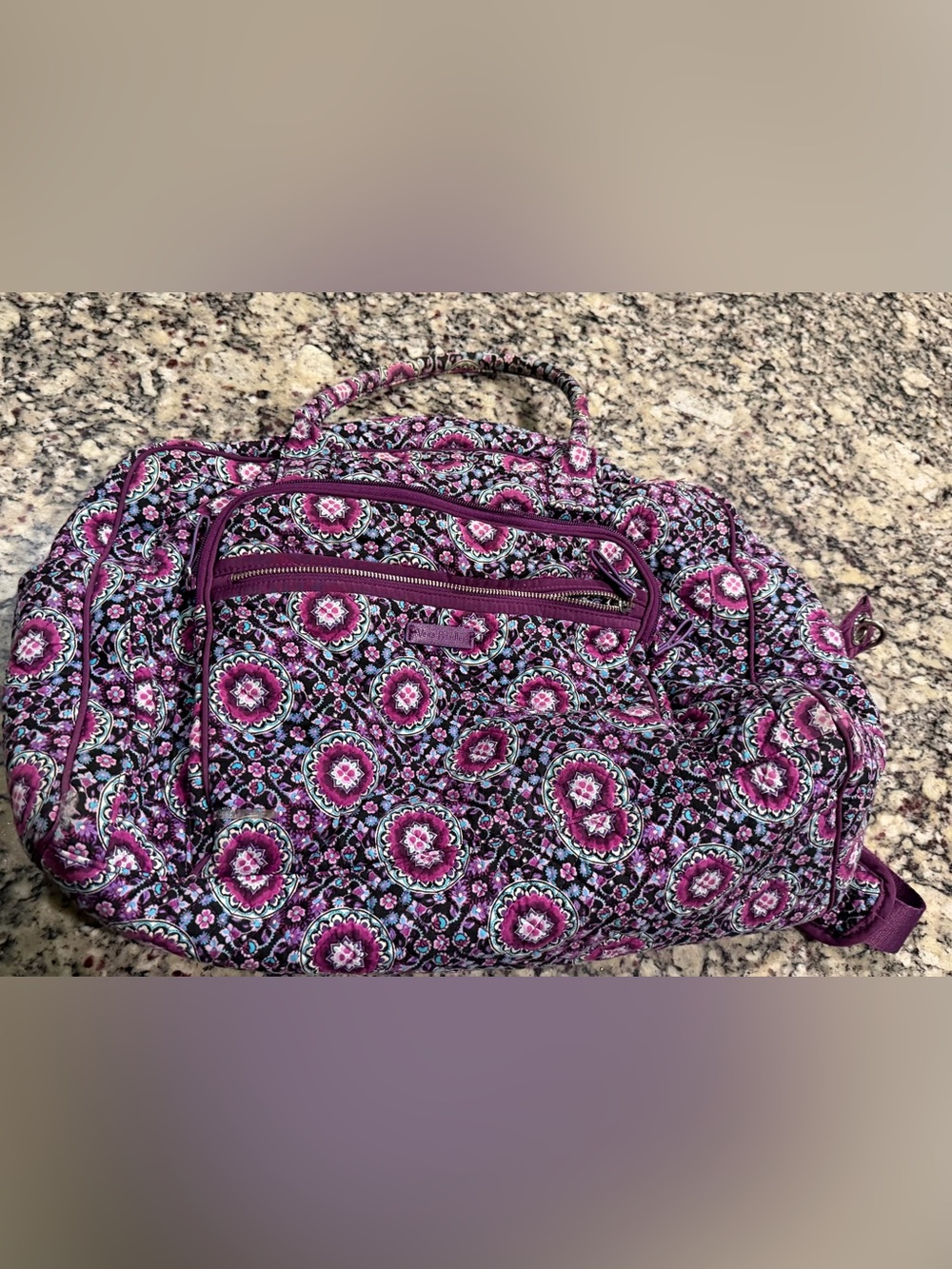 Vera Bradley Plum Floral Quilted Travel Tote
